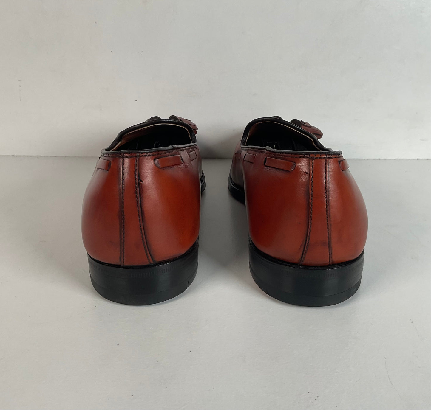 Vintage Alden Tan Calf Tassel Loafer 9 D Moc Toe Style 662 Old Logo