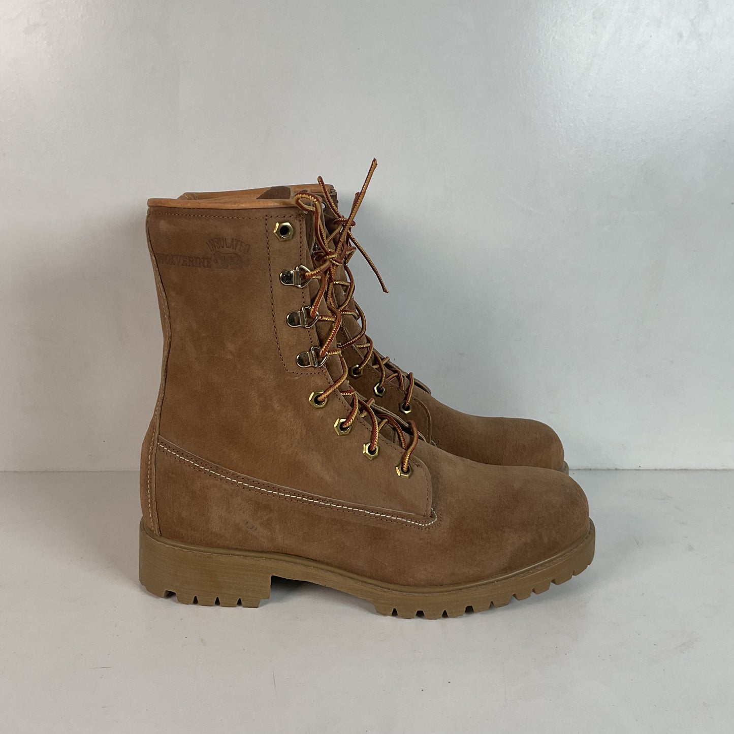Vintage Wolverine Suede Logger Boots 8 E USA Made Winter Insulated
