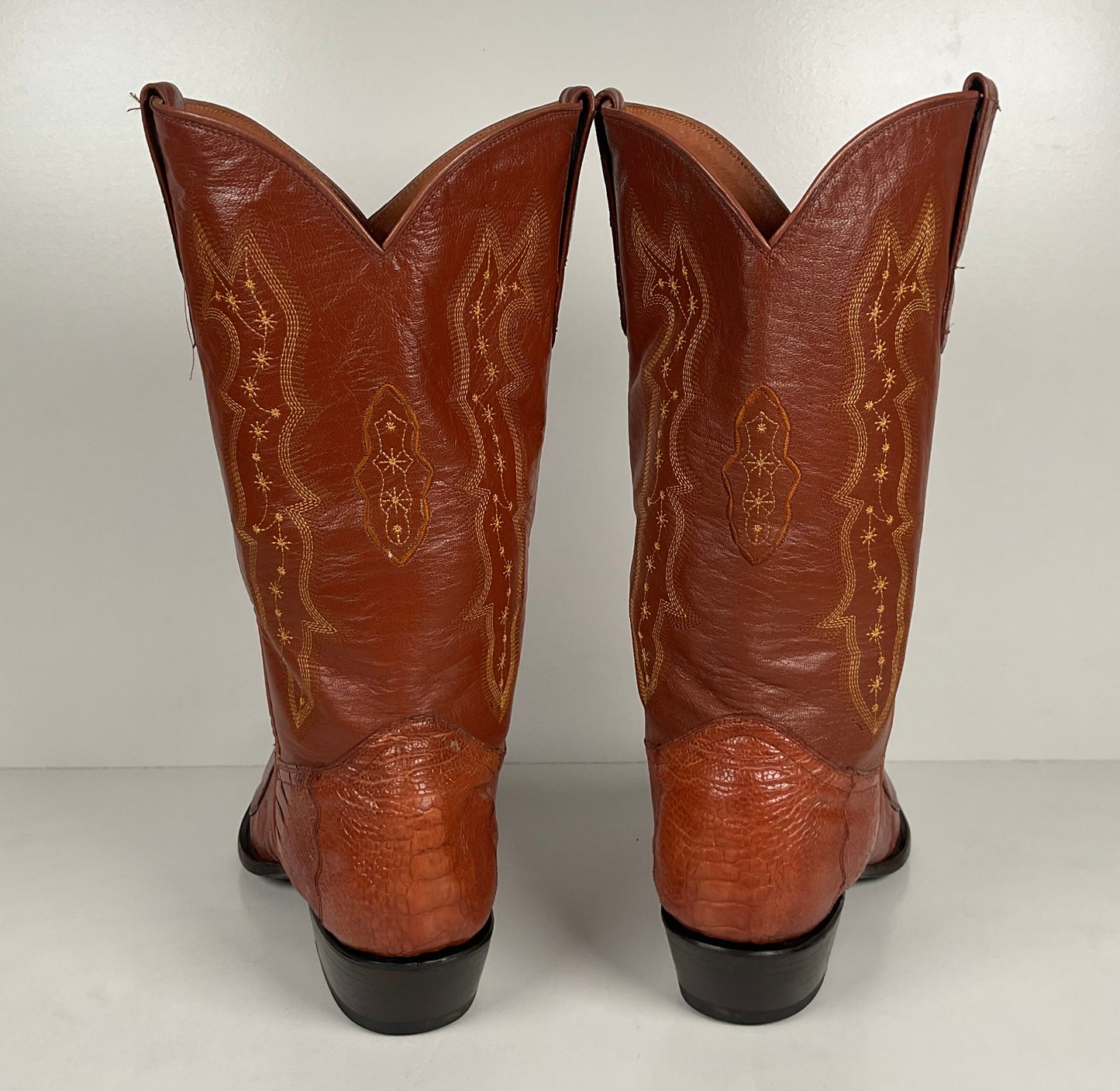 Vintage Longhorn Ostrich Leg Cowboy Boots | Exotic | Set of (2) | Men’s 13 D