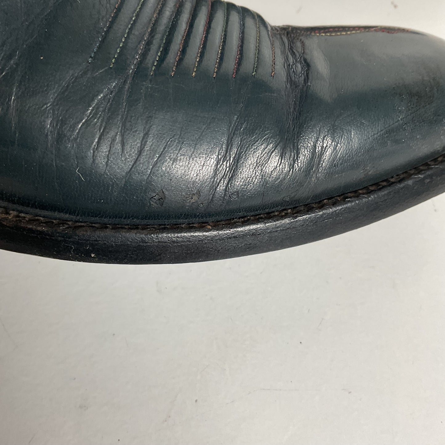 Vintage 1980s Lucchese San Antonio Navy Blue Cowboy Boots Men’s 9 B | Women’s 10