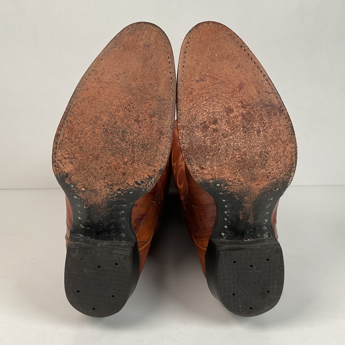 Vintage Tony Lama Eel Skin Cowboy Boots 8.5 D Gold Label Exotic