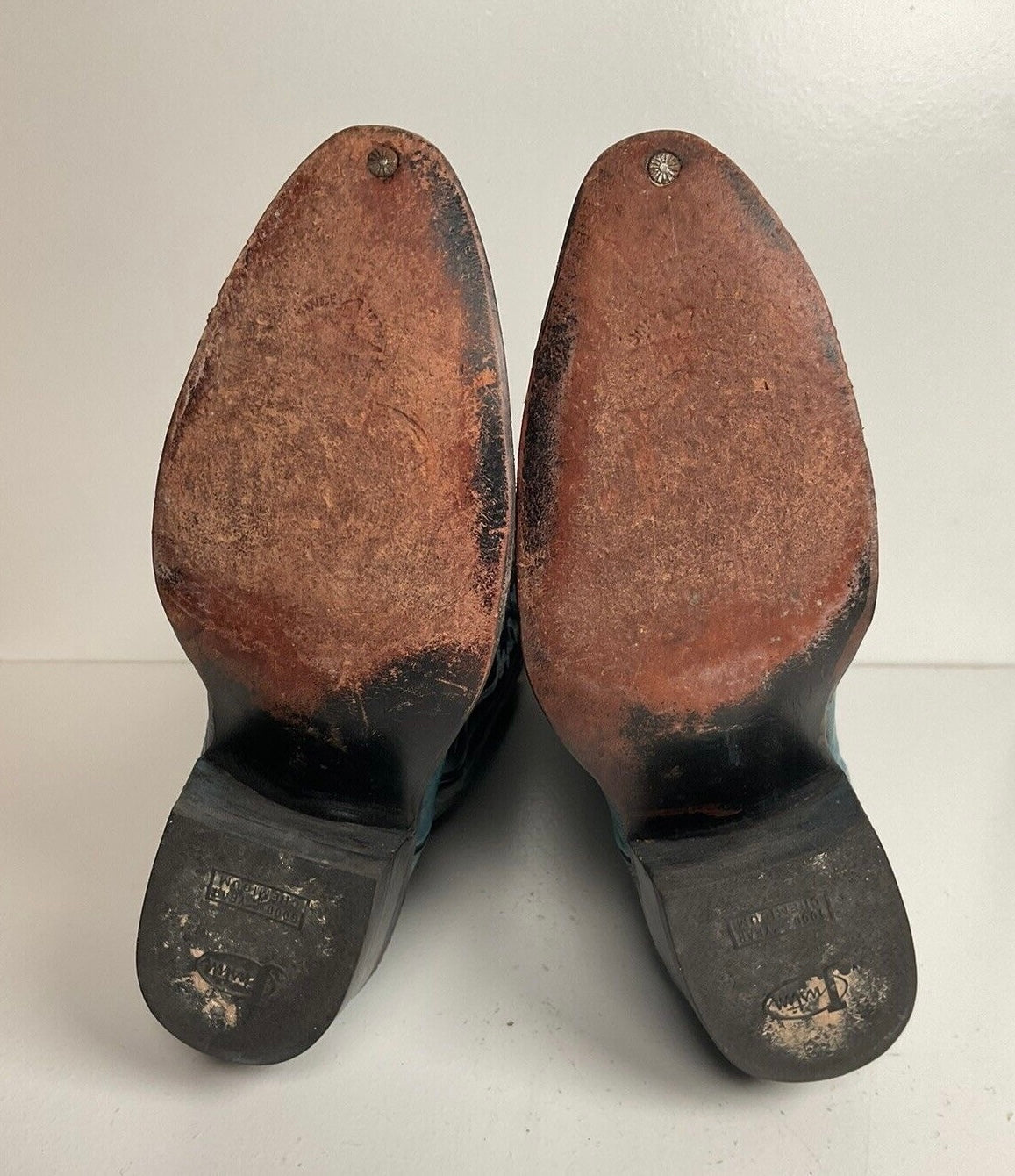 Vintage Justin Turquoise Cowgirl Boots 5 B Zipper Teju Lizard Vamp