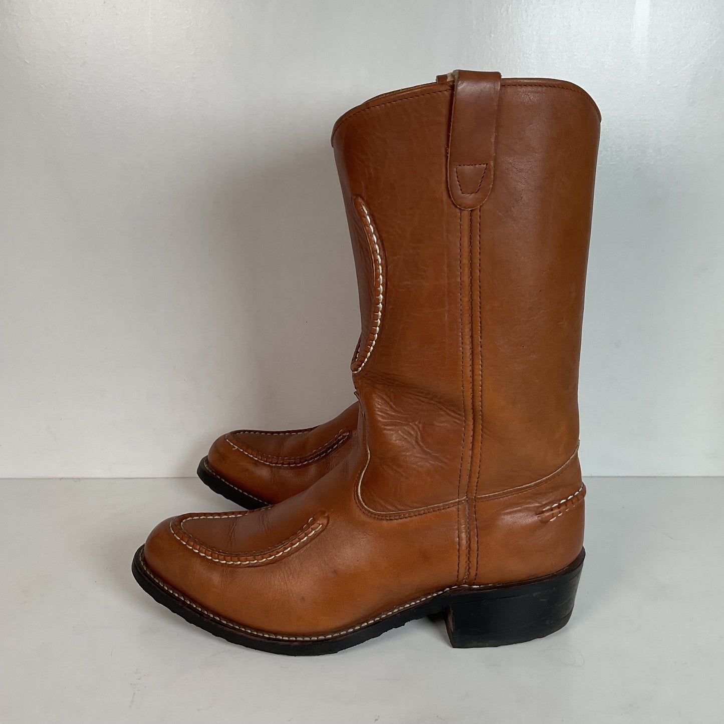 Vintage Double H Horseshoe Cowboy Work Boots 10 D USA Made Soft Toe