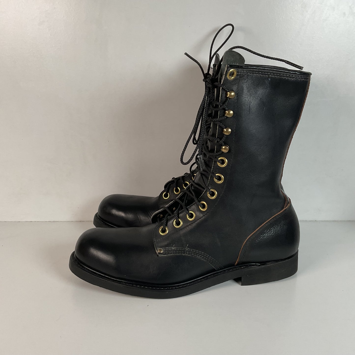 Vintage 1960s Leigh Linesman Boots 10 D USA Made Safety Toe