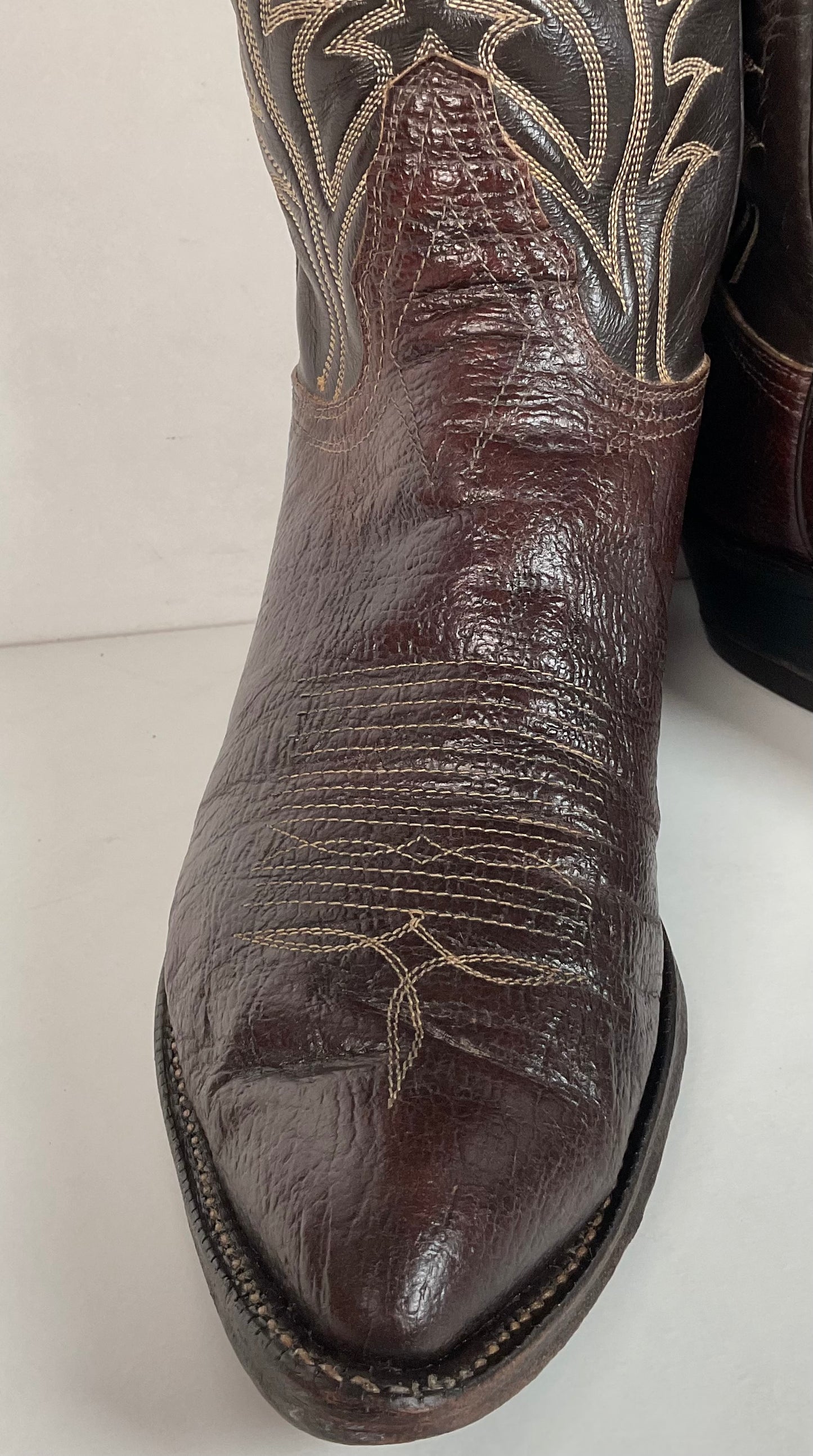 Vintage 1960s Tony Lama Antelope Cowboy Boots 9 B Gold Label Exotic