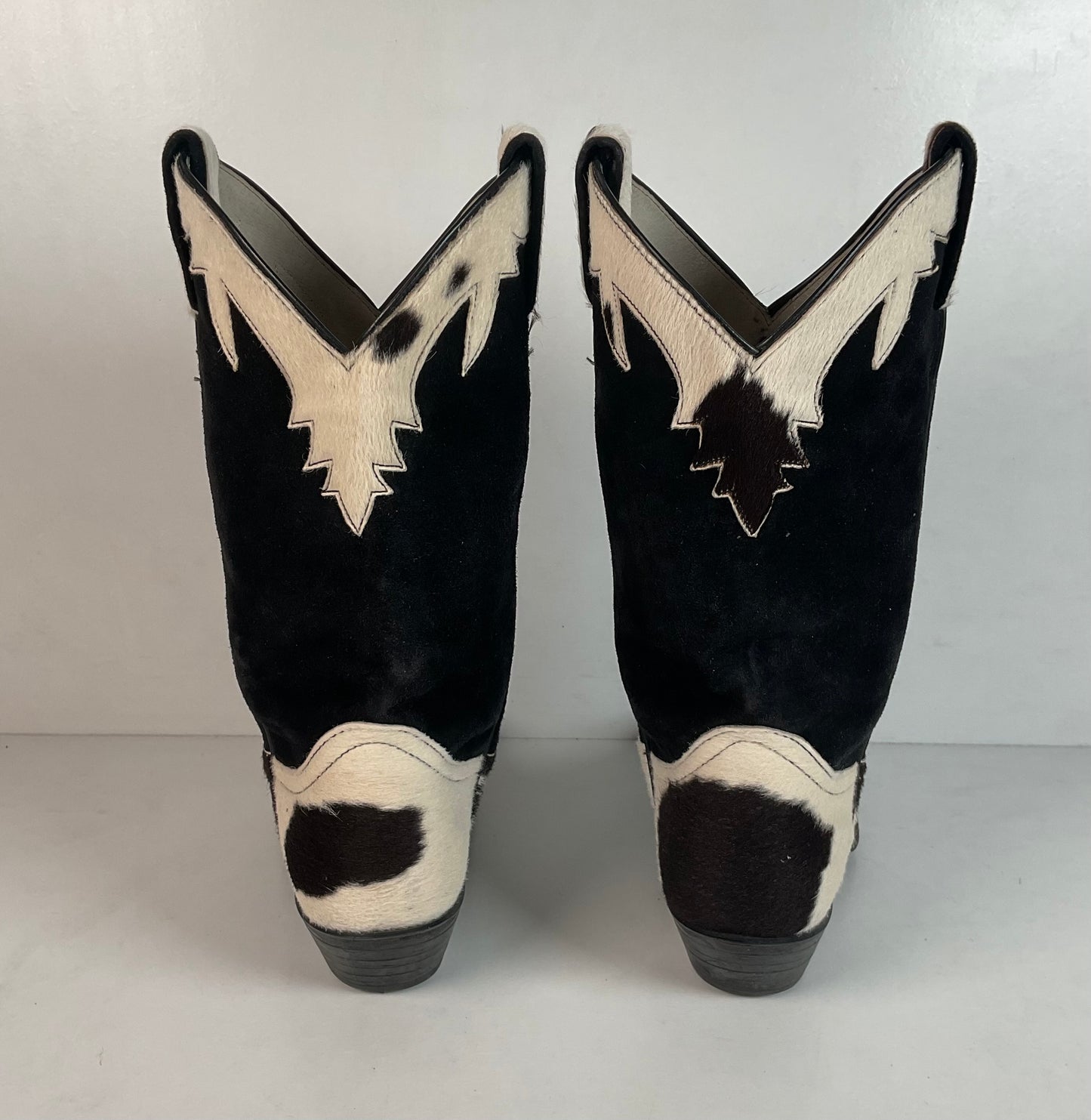 Vintage Larry Mahan Cow Hair Cowgirl Pony Boots 8 B