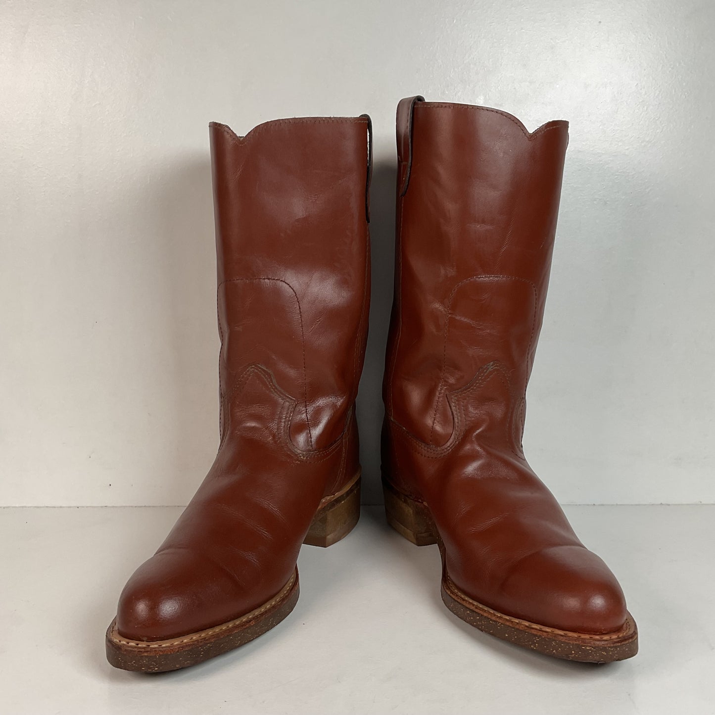 Vintage Rodeo Brand Cowboy Boots 10.5 D USA Made Chunky Campus