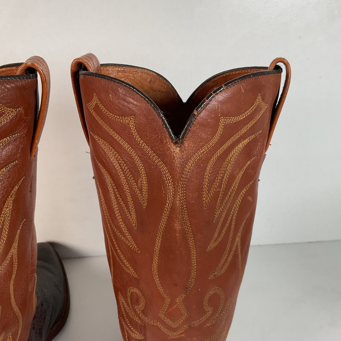 Vintage W.B. Masterson Wrangler Cowboy Boots 12 B (Narrow) Dress Lizard Cut