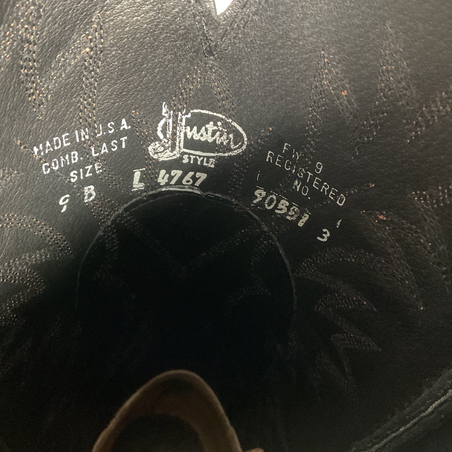 Justin Women’s Snip Toe Lizard Cowgirl Boots 9 B USA Made