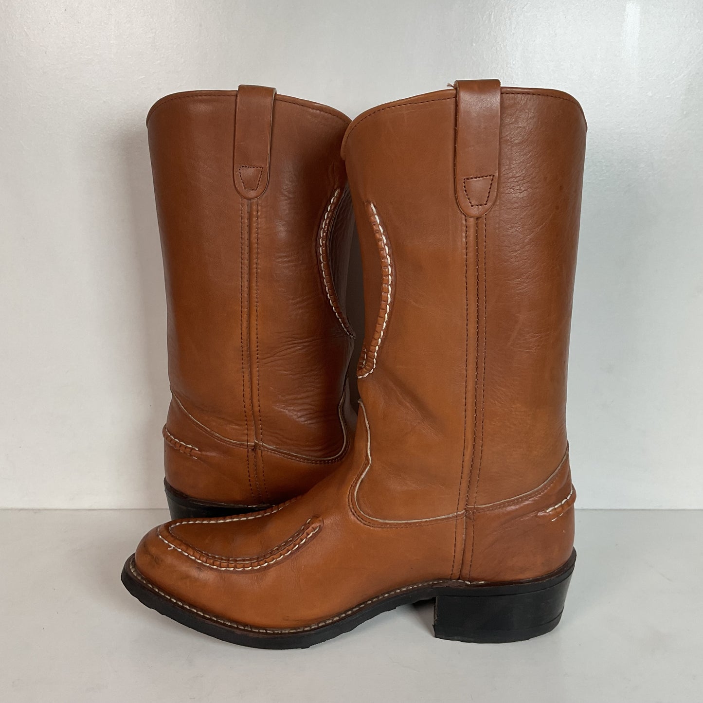 Vintage Double H Horseshoe Cowboy Work Boots 10 D USA Made Soft Toe