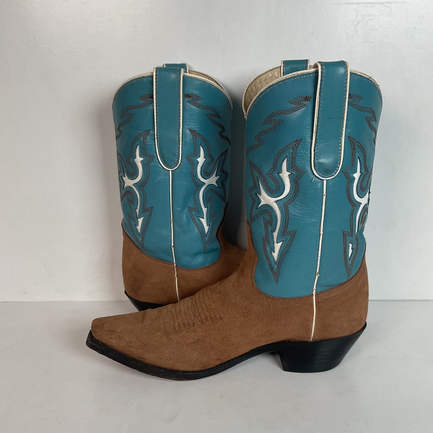 Dan Post Pee Wee Suede Cowgirl Boots 8 M Rough Out Suede