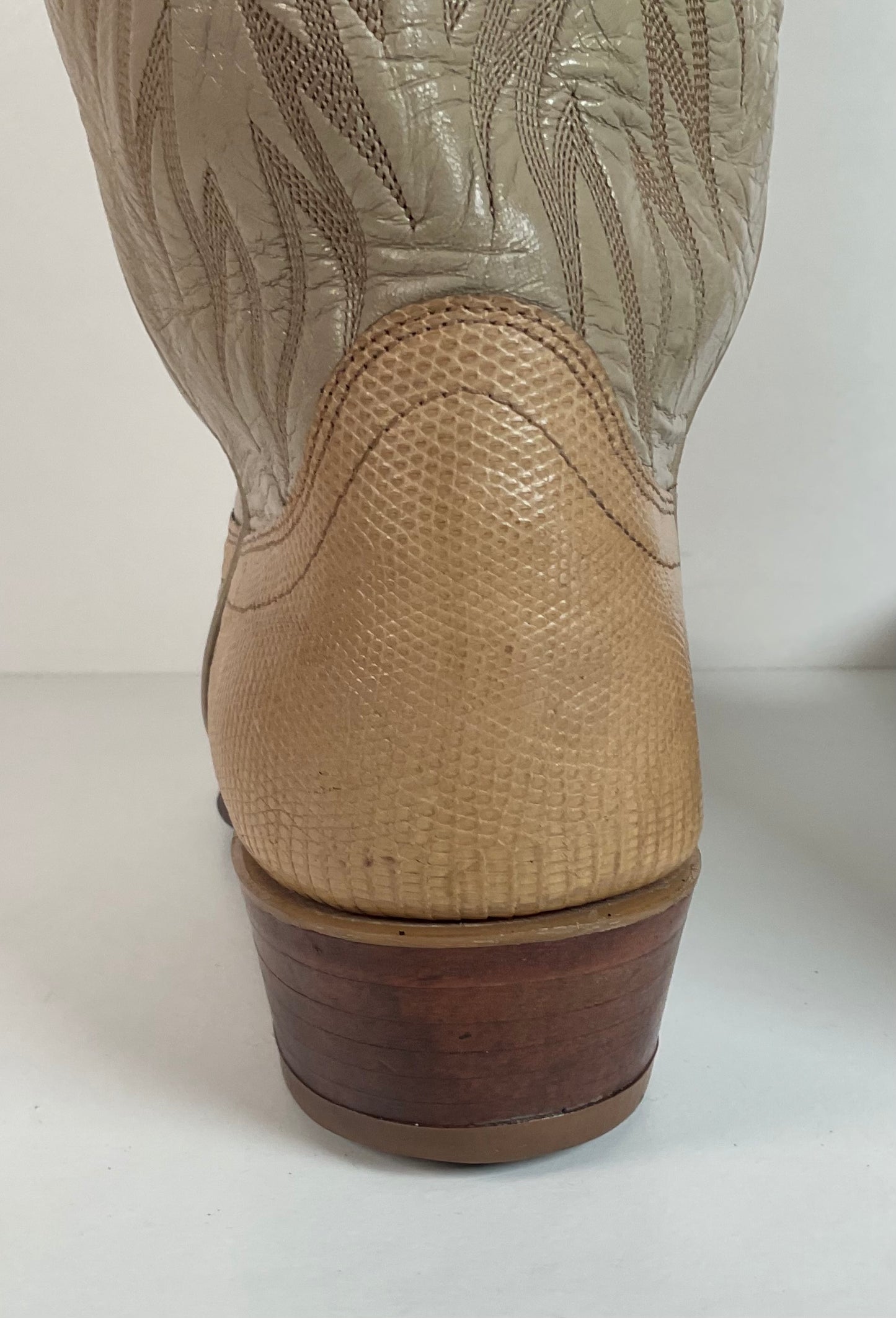 Vintage Dan Post Monitor Lizard Cowboy Boots | Golden Spur Collection | Blonde | 10 D