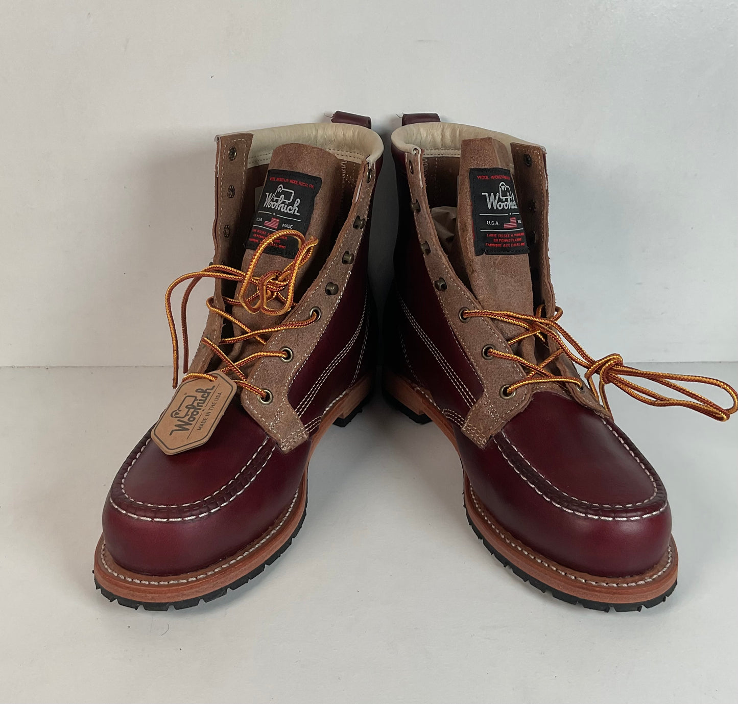 Woolrich Woodsman Moc Toe Boots 10 D USA Made Tobacco