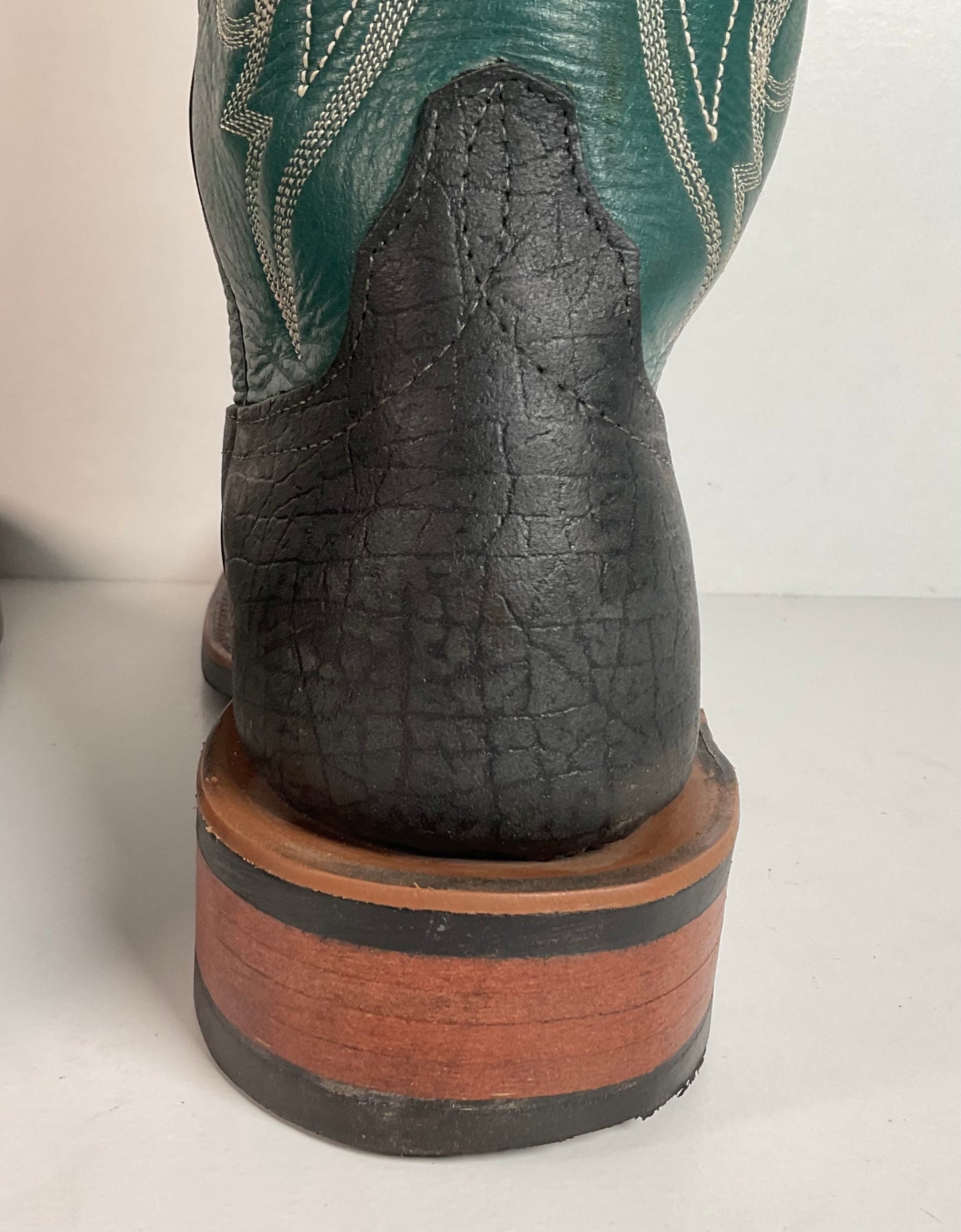 Anderson Bean Hippo Cowgirl Boots | Exotic | Aqua Green Shaft | Women’s 7 B