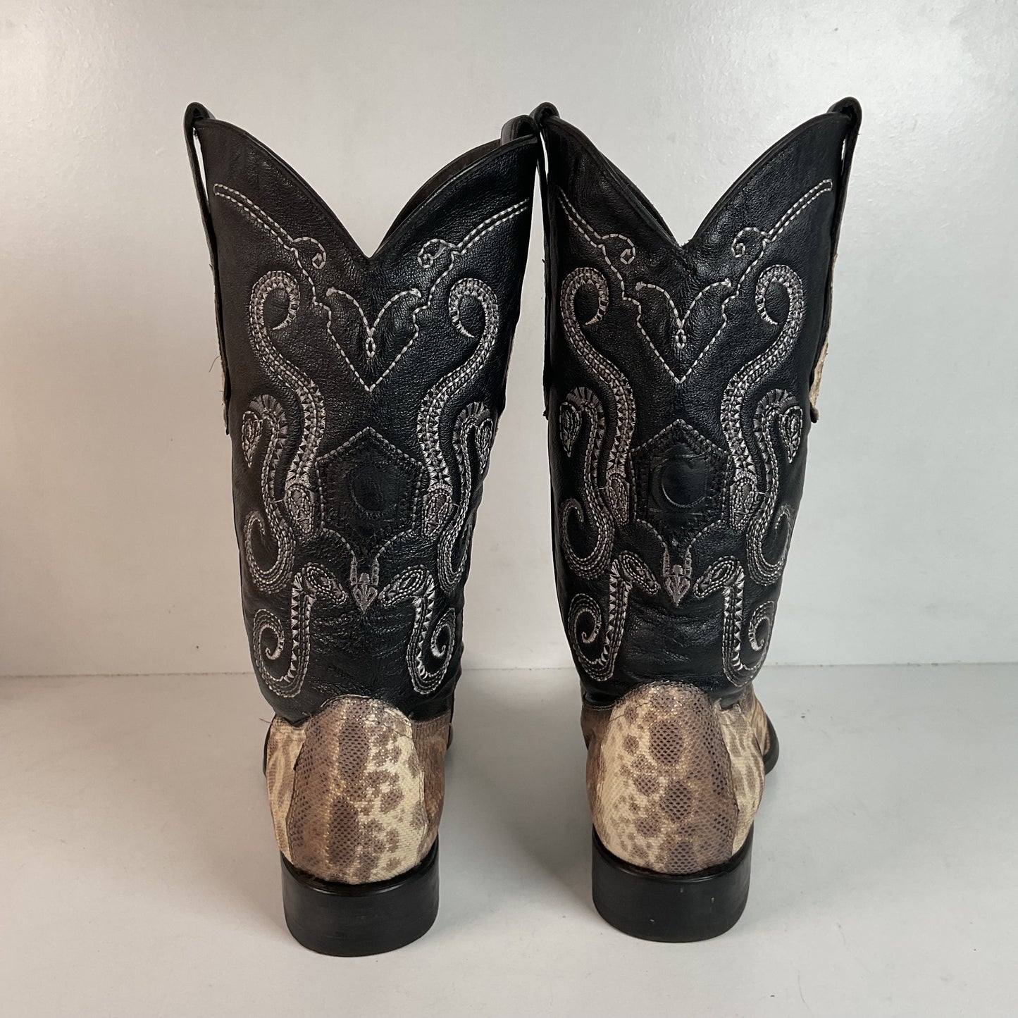 Cuadra Karung Snake Skin Cowboy Boots US 9 Exotic Pointed Toe