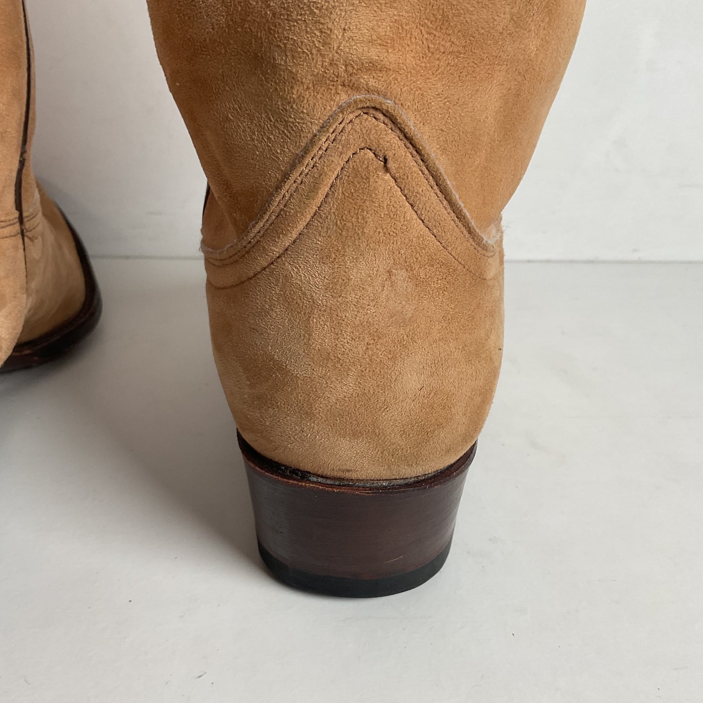 F. H. Senka Cowgirl Boots 8.5 US Nubuck Suede Snip Toe