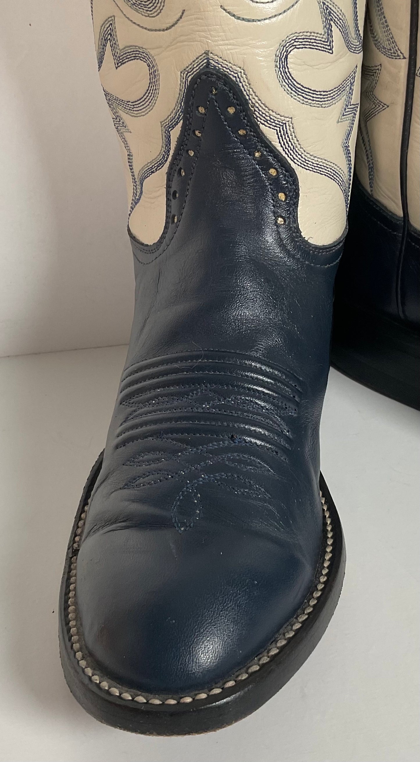 Honcho’s Navy Cowgirl Boots 6 C Custom USA Made