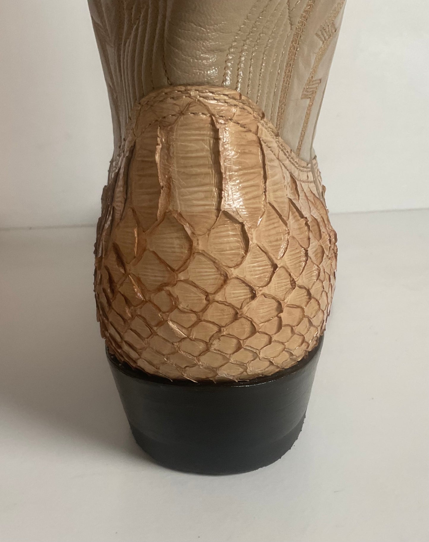 Vintage Montana Back Cut Boa Cowboy Boots 9.5 D Snakeskin New With Box