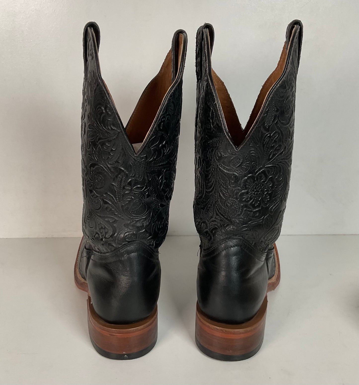 Boulet Tooled Cowgirl Boots 8.5 C Slip Resistant Sole