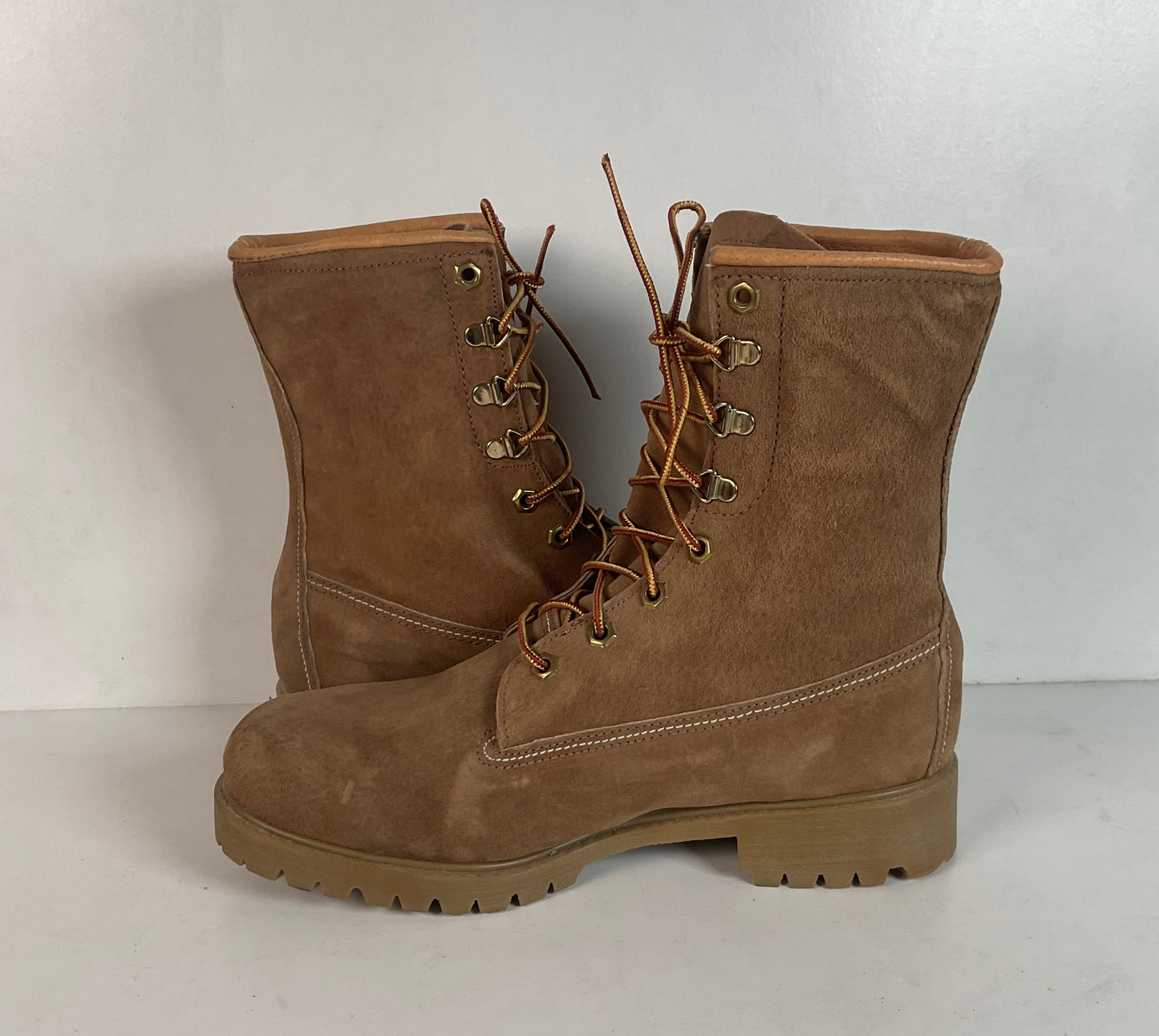 Vintage Wolverine Suede Logger Boots 8 E USA Made Winter Insulated