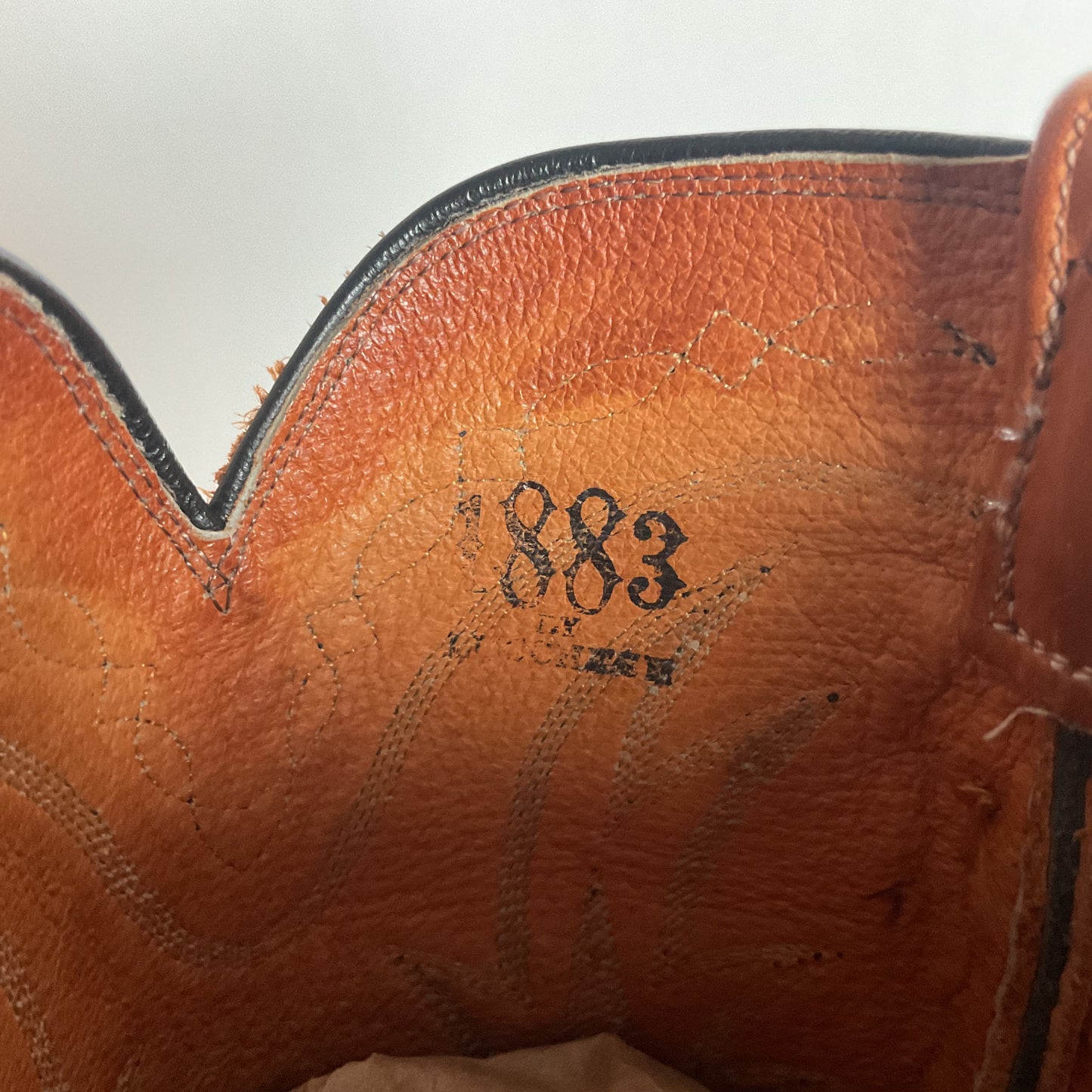 Lucchese 1883 Leather Cowgirl Boots 6.5 B Stitched Rust Brown