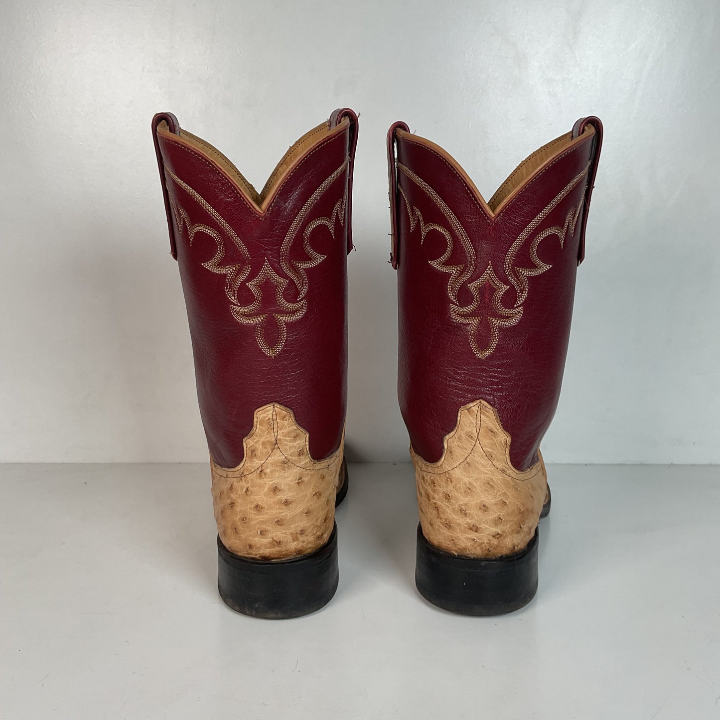 Anderson Bean Ostrich Quill Roper Boots Men’s 8 B | Women’s 9 Exotic USA Made