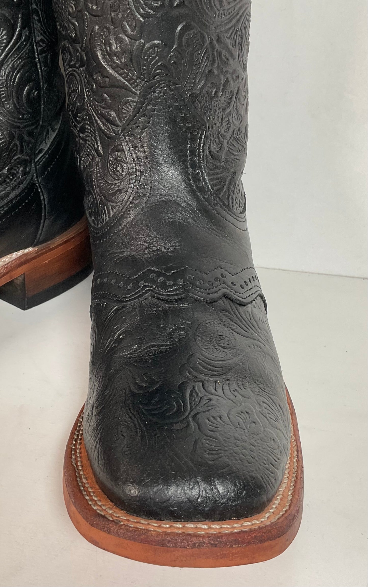 Boulet Tooled Cowgirl Boots 8.5 C Slip Resistant Sole