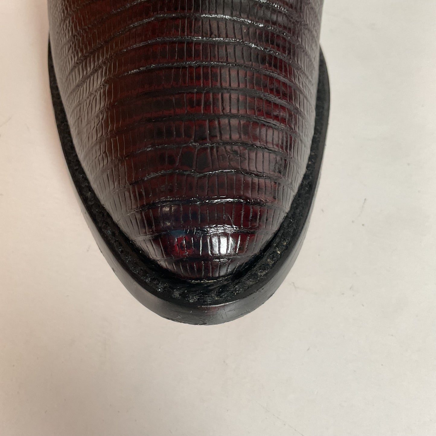 Dan Post Black Cherry Teju Lizard Cowboy Boots 8 D