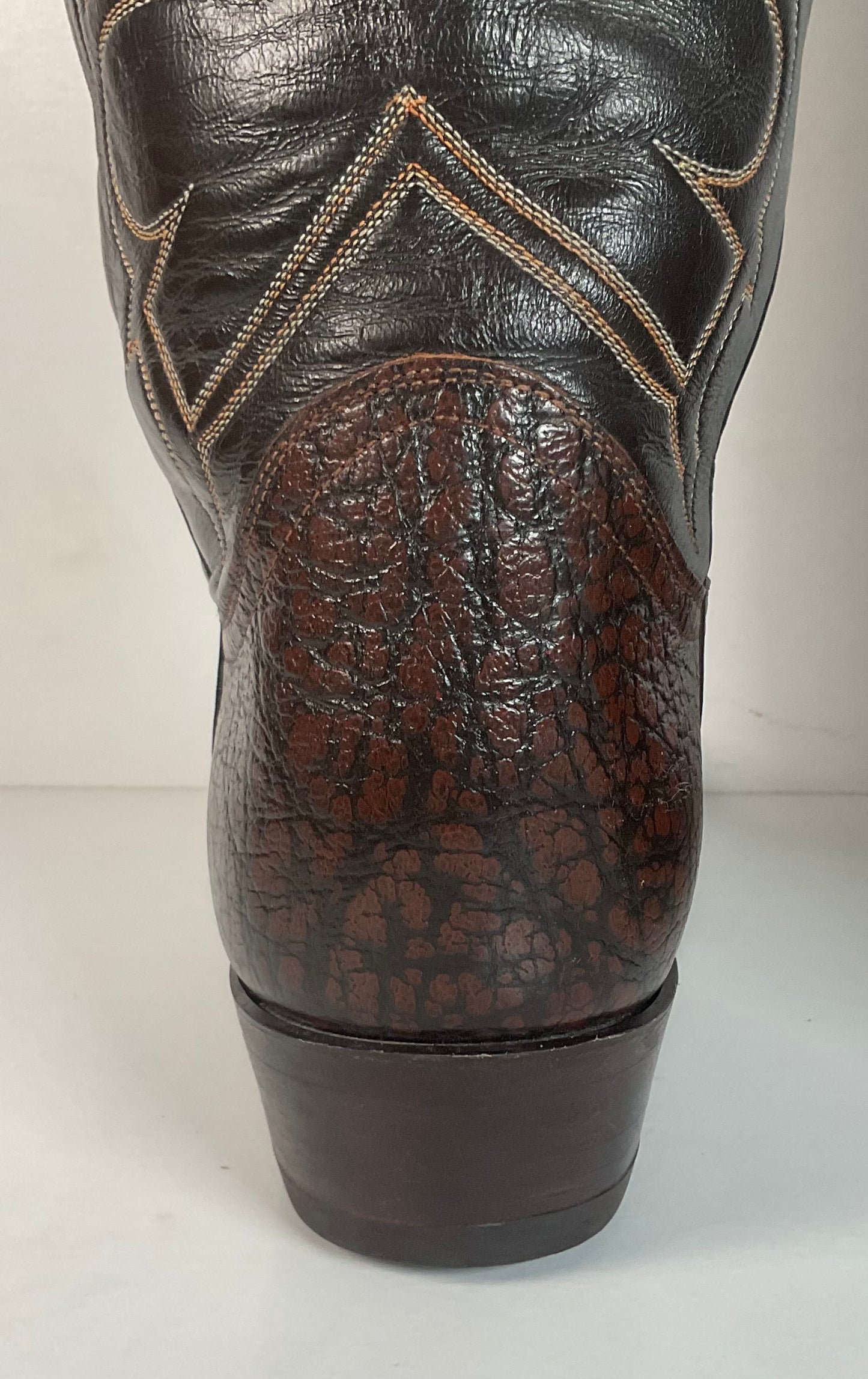 Vintage Tony Lama Exotic Caribou Cowboy Boots 9 EEE Gold Label