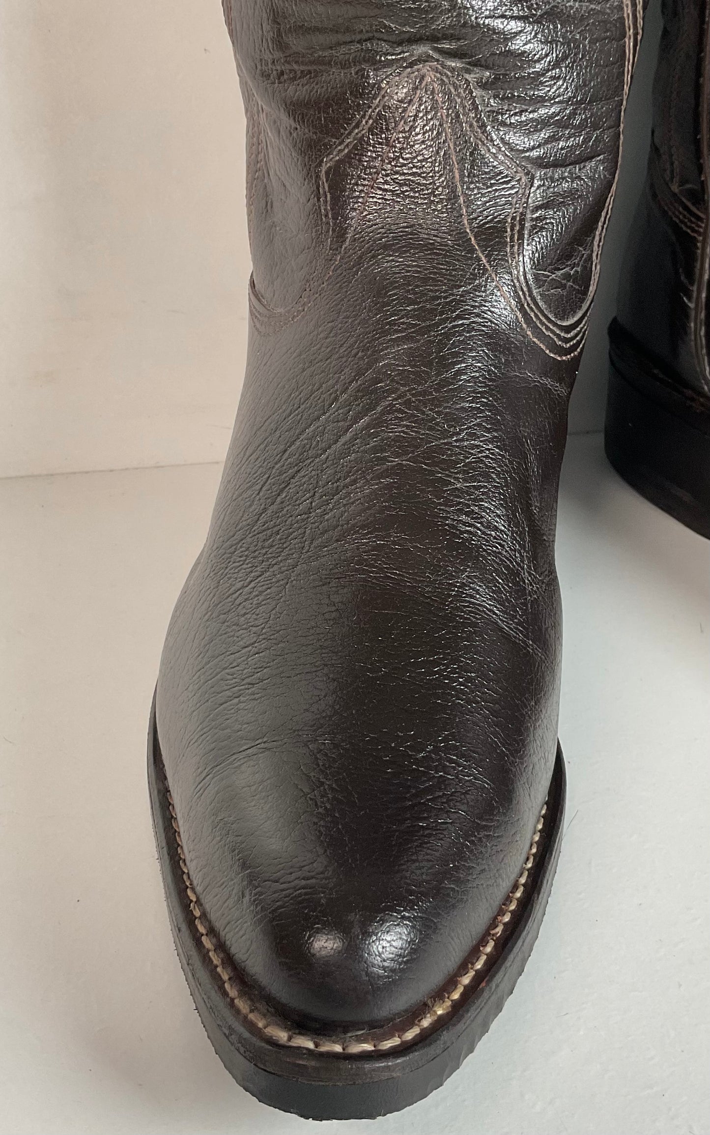 Vintage 1970s Texas Brand Water Buffalo Cowboy Boots 13 D USA Made Exotic