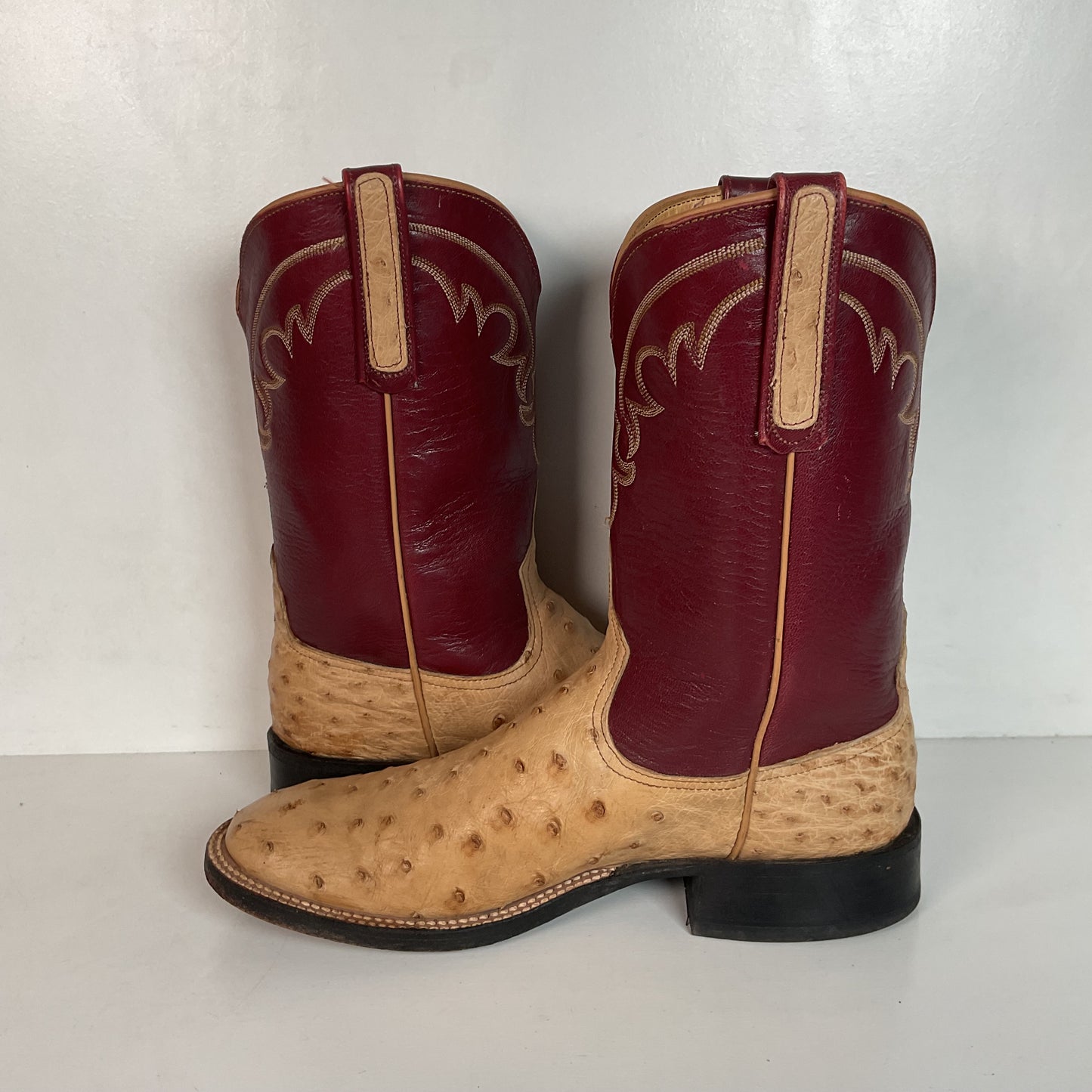Anderson Bean Ostrich Quill Roper Boots Men’s 8 B | Women’s 9 Exotic USA Made