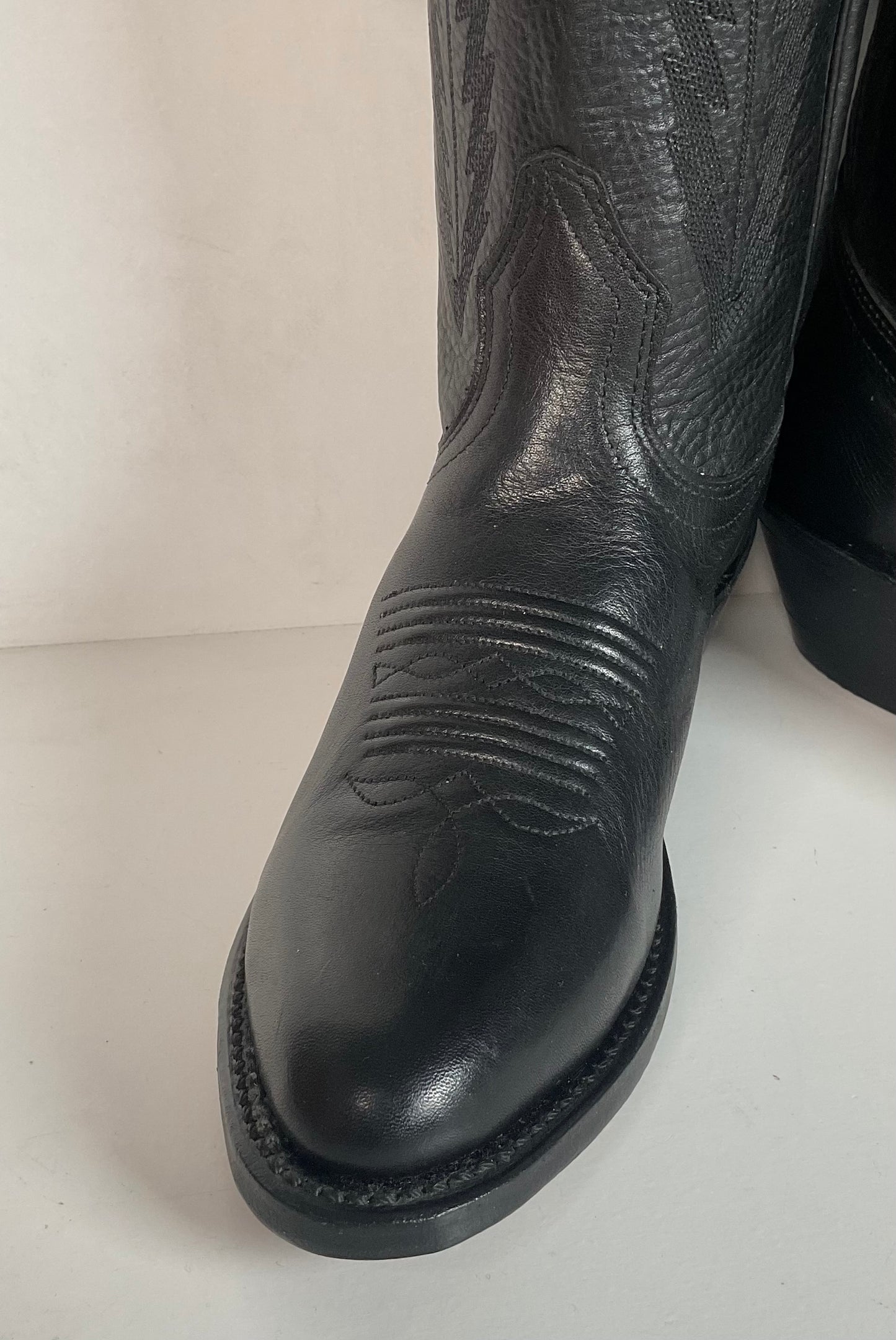 Boulet Classic Black Cowgirl Boots 6.5 C Deerskin New With Tags