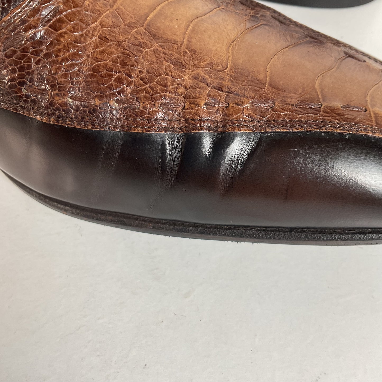 Mezlan Exotic Ostrich Leg Loafer Shoes 9.5 M Recrafted
