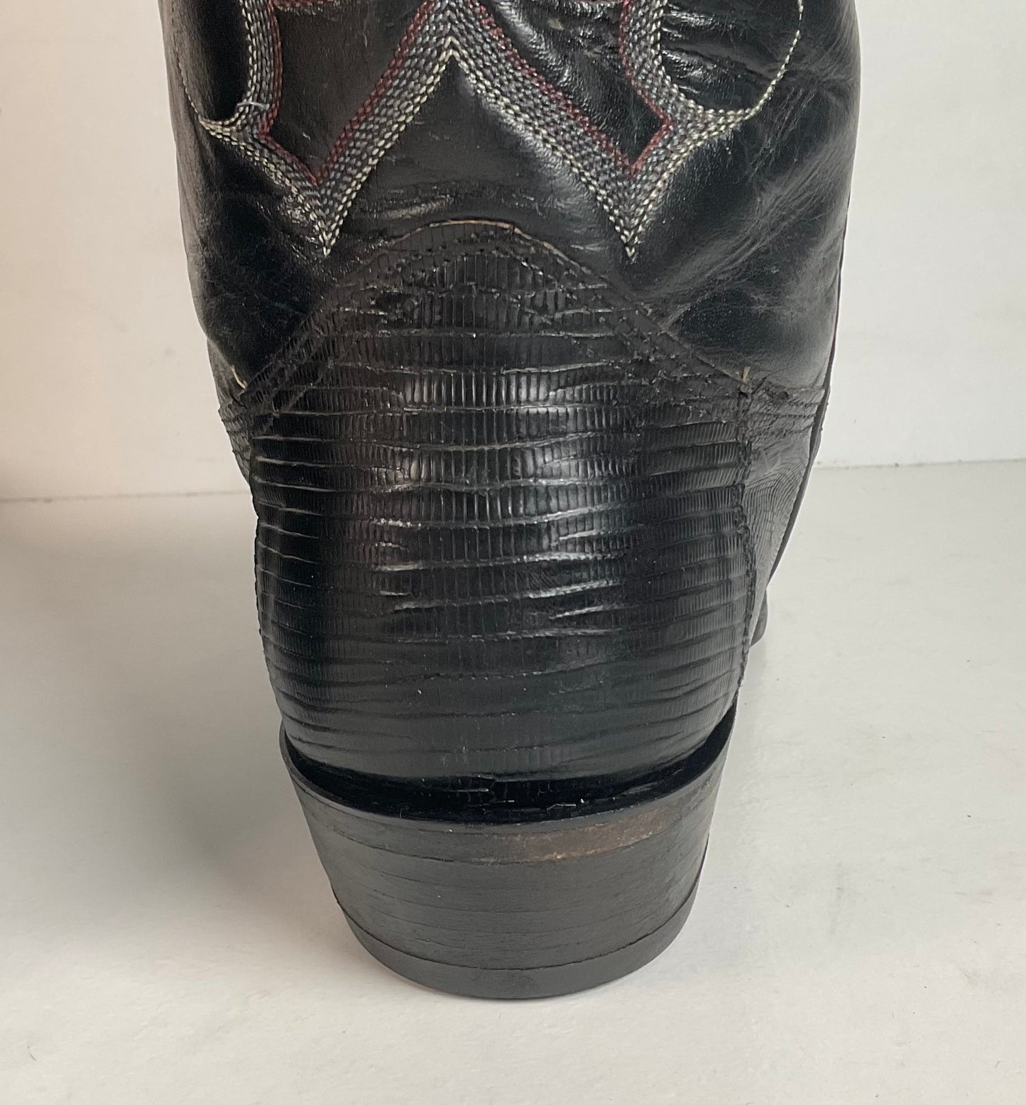 Vintage Nocona Teju Lizard Cowboy Boots 11 B USA Made