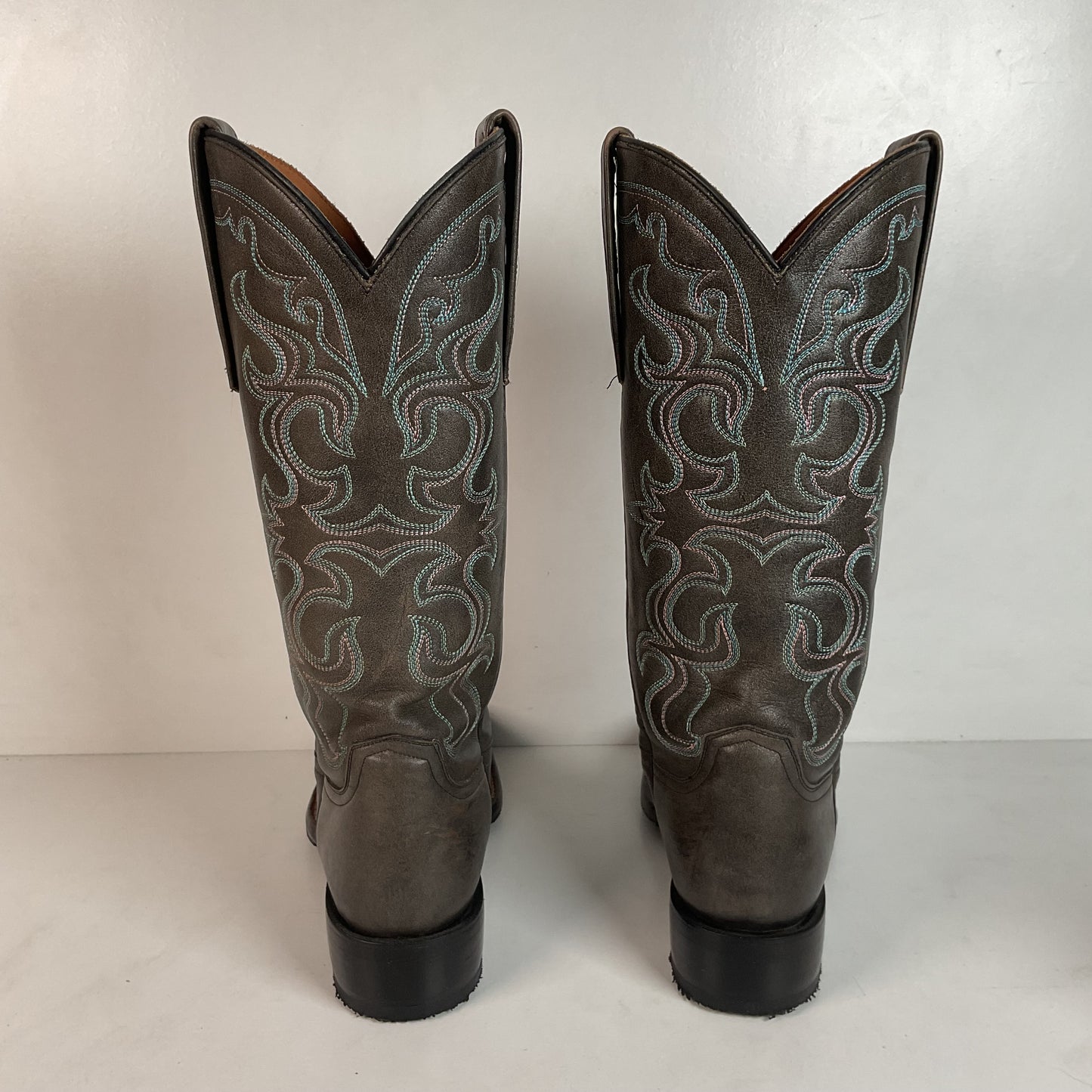Lucchese Women’s Grey Cowgirl Boots 8.5 B Square Toe Recraft