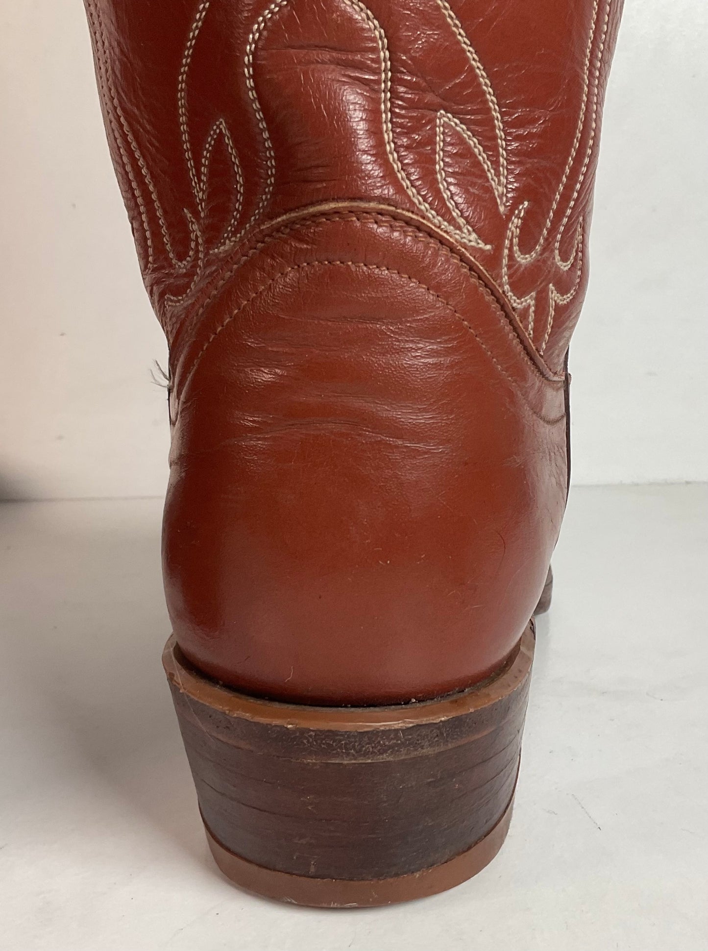 Vintage Tony Lama Gold Label Cowboy Boots 9.5 B John Wayne Toe