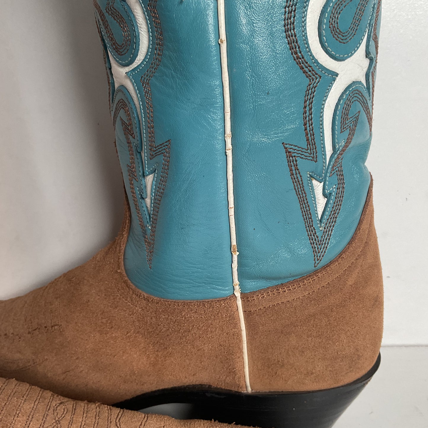 Dan Post Pee Wee Suede Cowgirl Boots 8 M Rough Out Suede