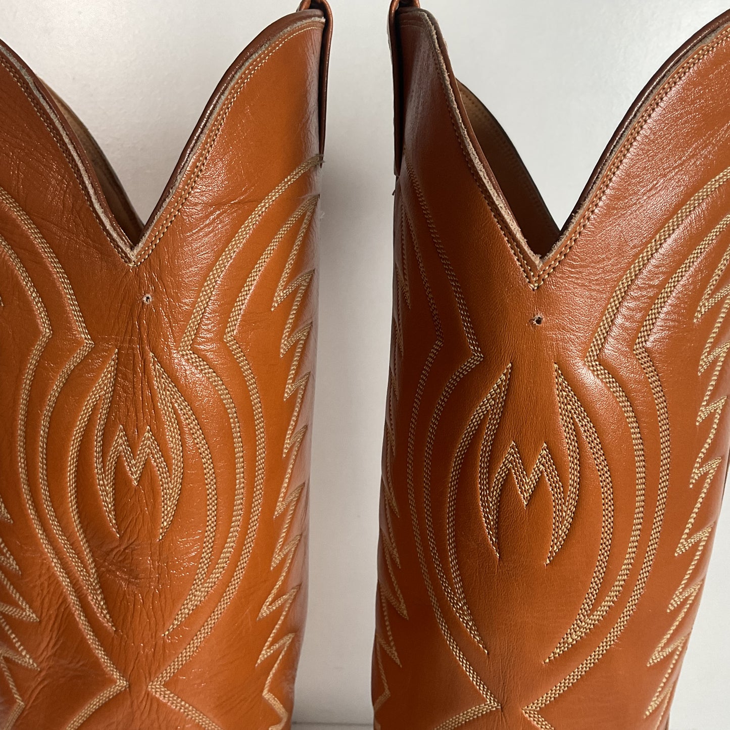 Vintage Nocona 17” Cowgirl Boots 7.5 C USA Made Old White Label