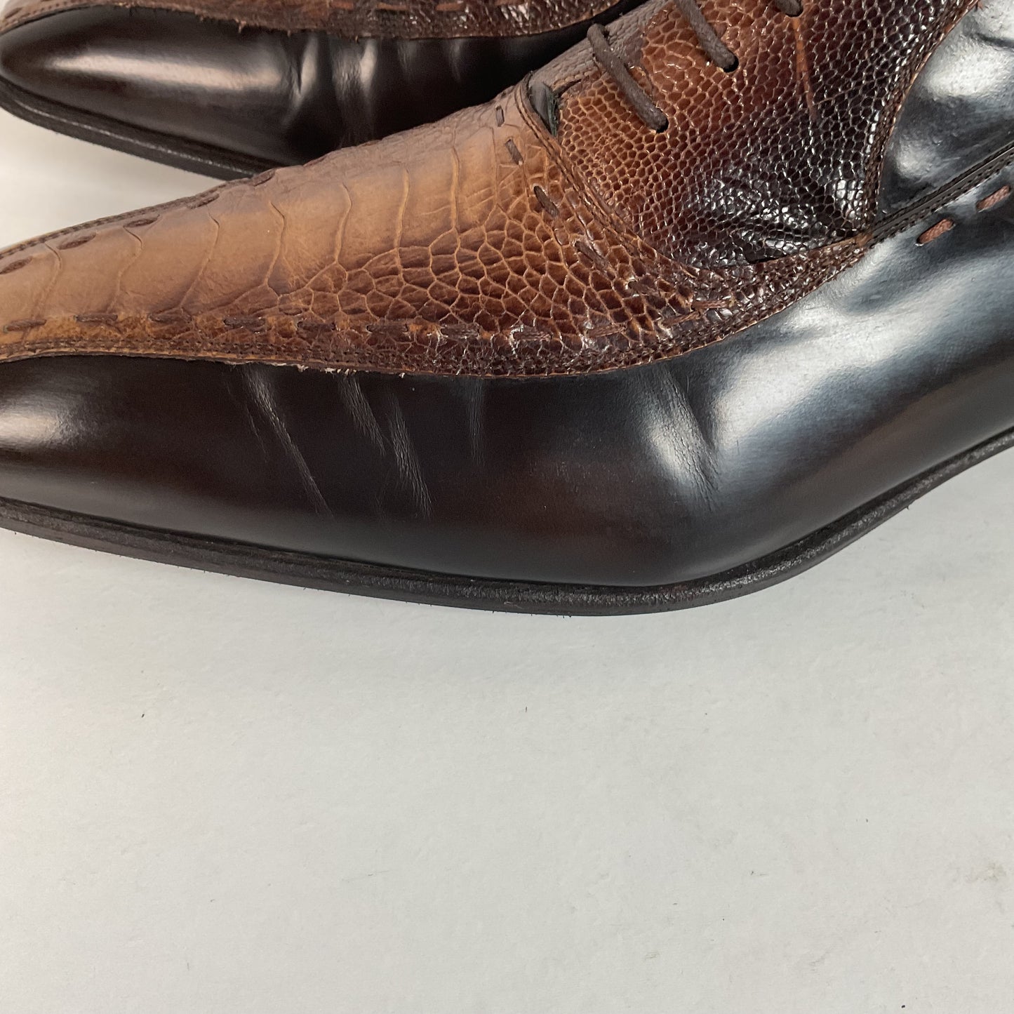 Mezlan Exotic Ostrich Leg Loafer Shoes 9.5 M Recrafted