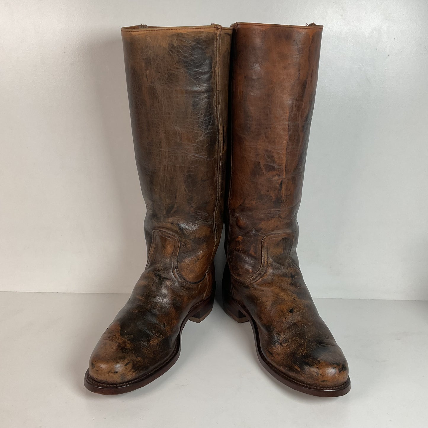 Vintage Frye Men’s 17” Campus Boots 9.5 EE Black Label Distressed Recrafted