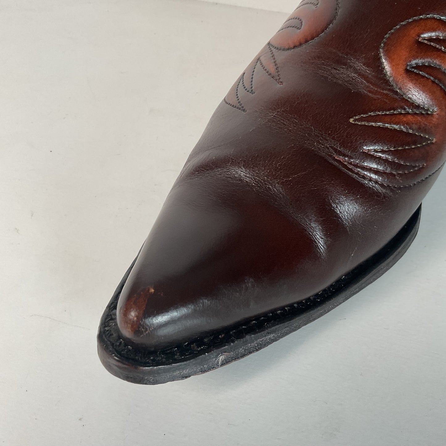 Vintage Texas Brand Patent Thunderbird Cowboy Boots 10.5 EE Rainbow Peacock