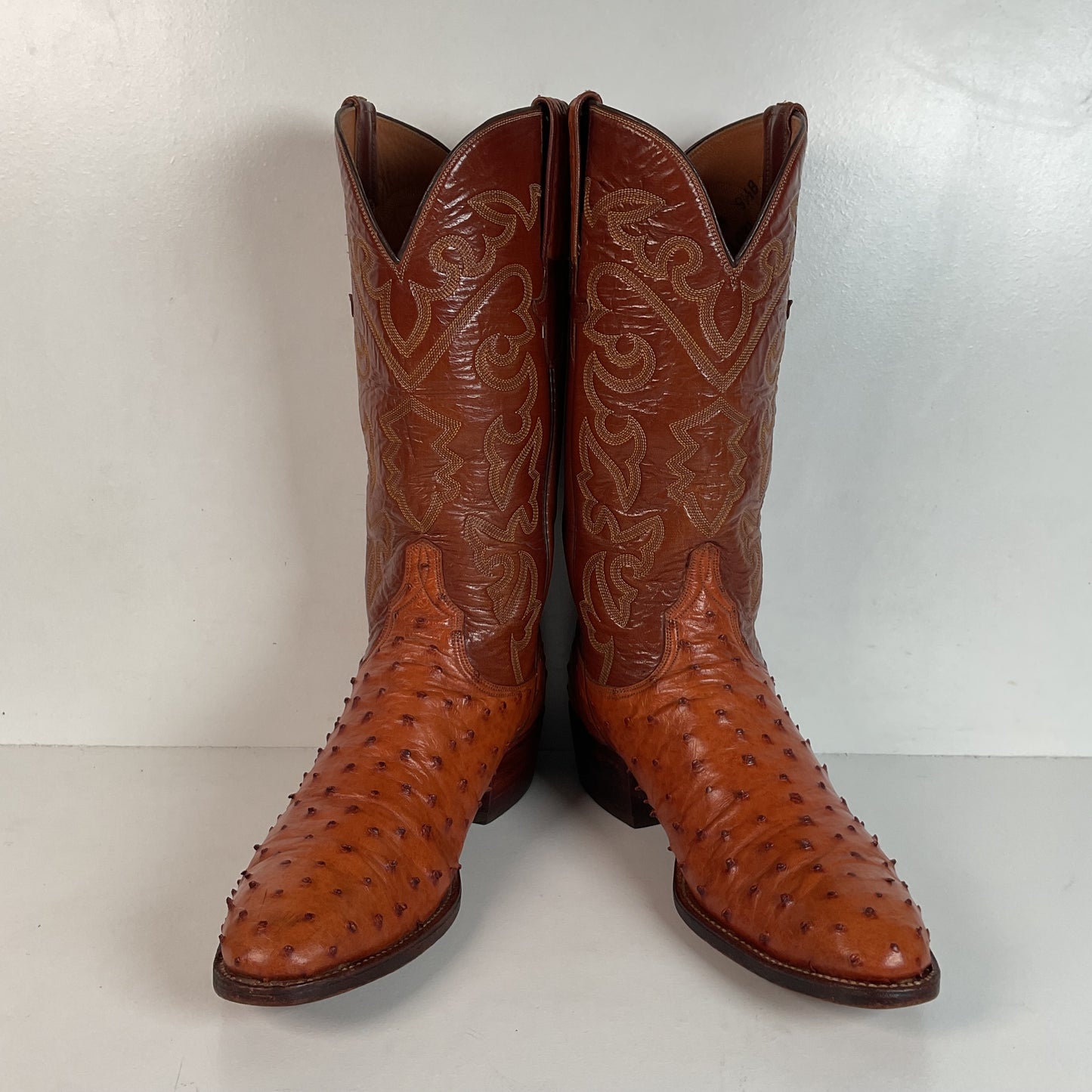 Lucchese San Antonio Ostrich Quill Cowboy Boots Men’s 9.5 B | Women’s 10.5