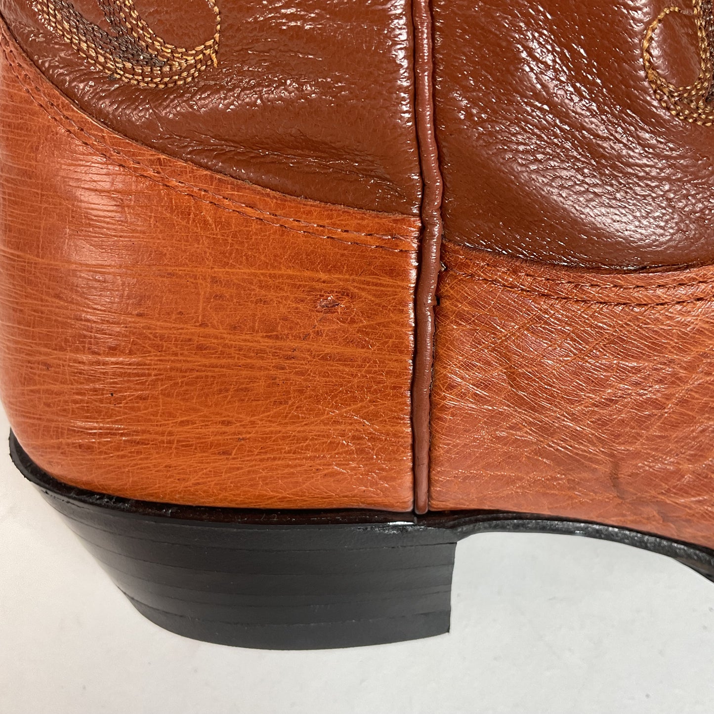 Vintage Nocona Exotic Smooth Ostrich Cowboy Boots Men’s 10.5 C Peanut Brittle
