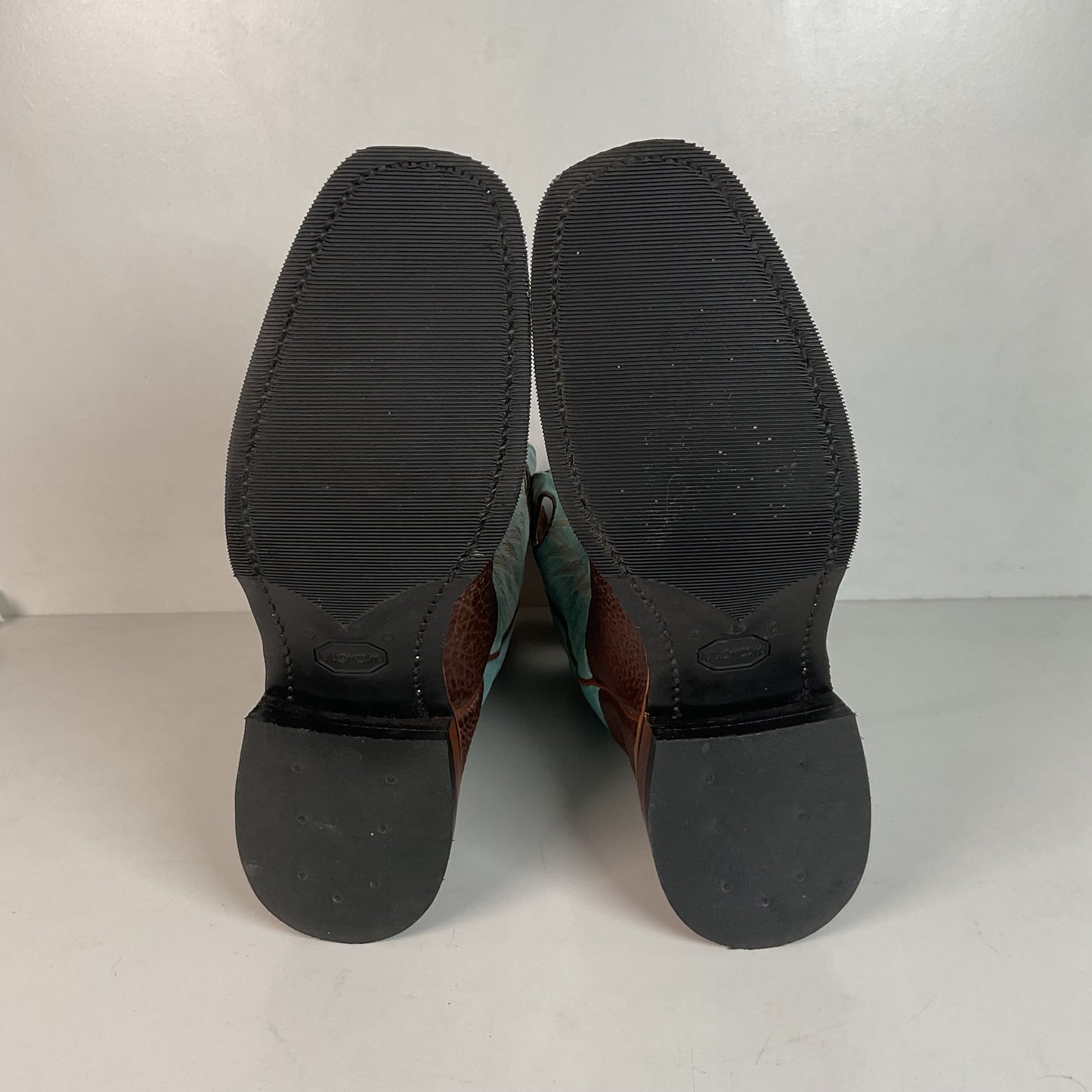 Boulet Turquoise Buckaroo Cowgirl Boots 9.5 C Vibram Sole