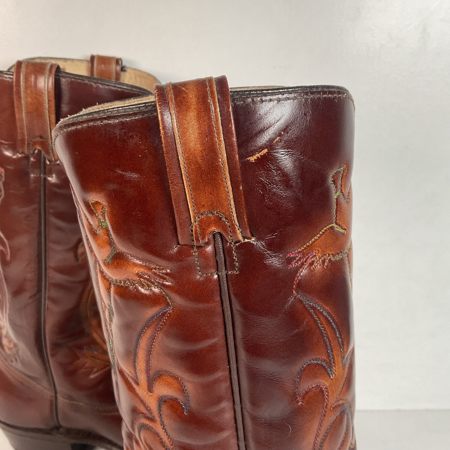 Vintage Texas Brand Thunderbid Cowboy Boots 9.5 D Rising Pheonix USA Made