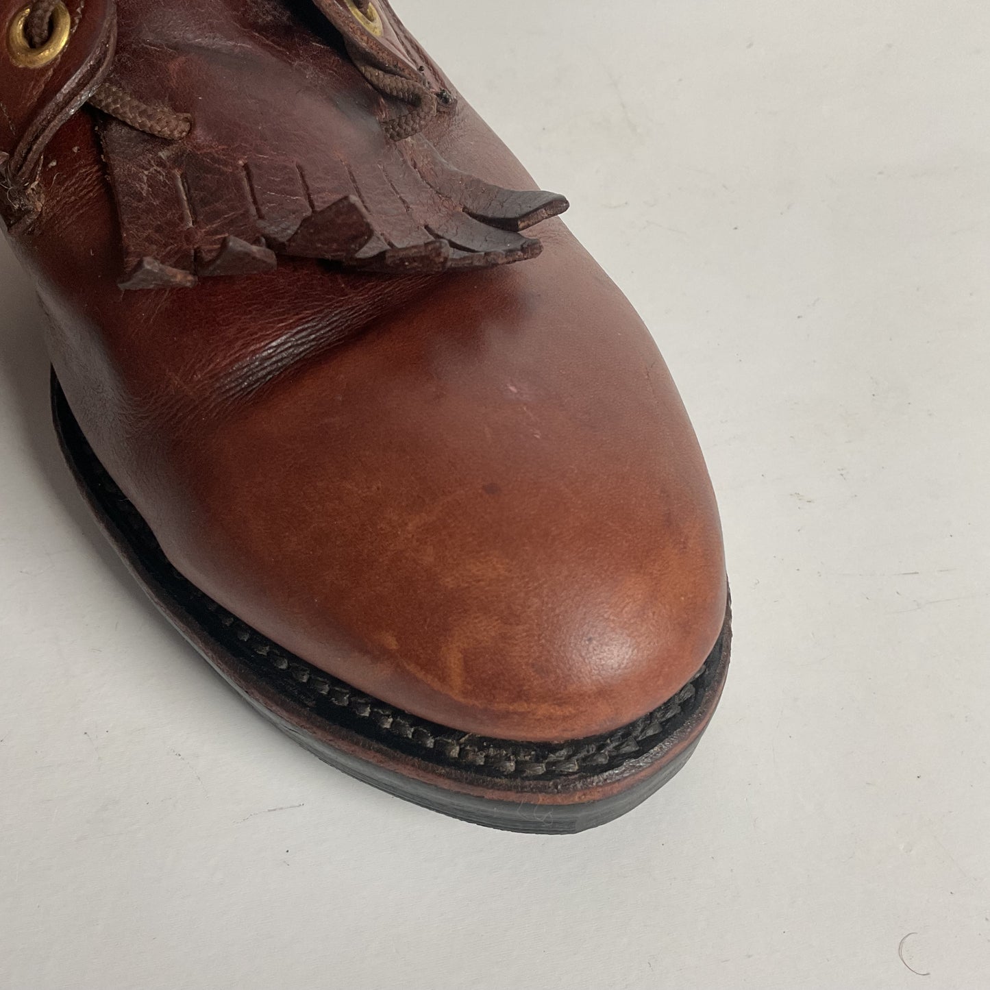 Vintage J. Chisholm Kiltie Packer Boots 10 D USA Made Soft Toe