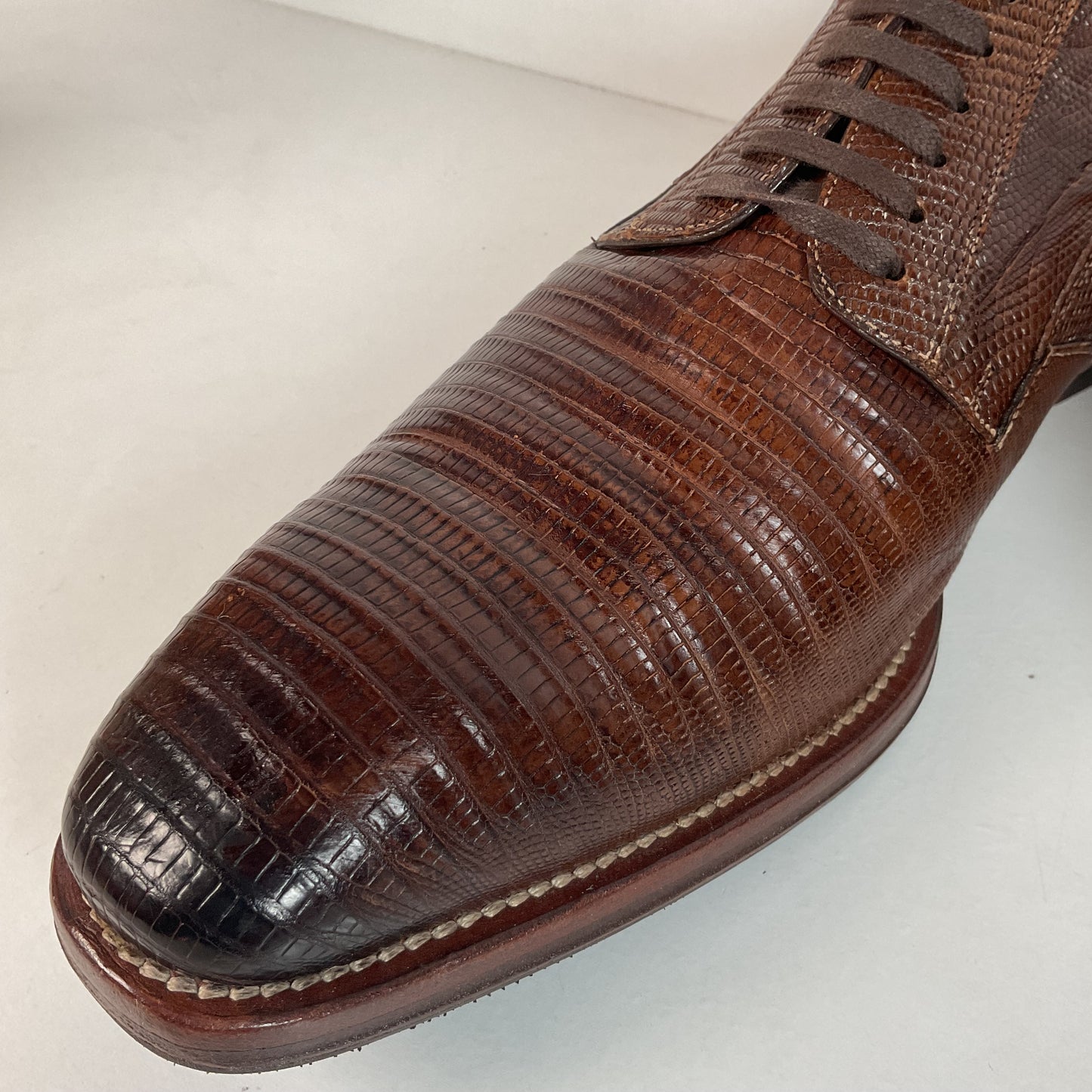 Mezlan Brown Teju Lizard Derby Shoes Brown 9 M Recrafted