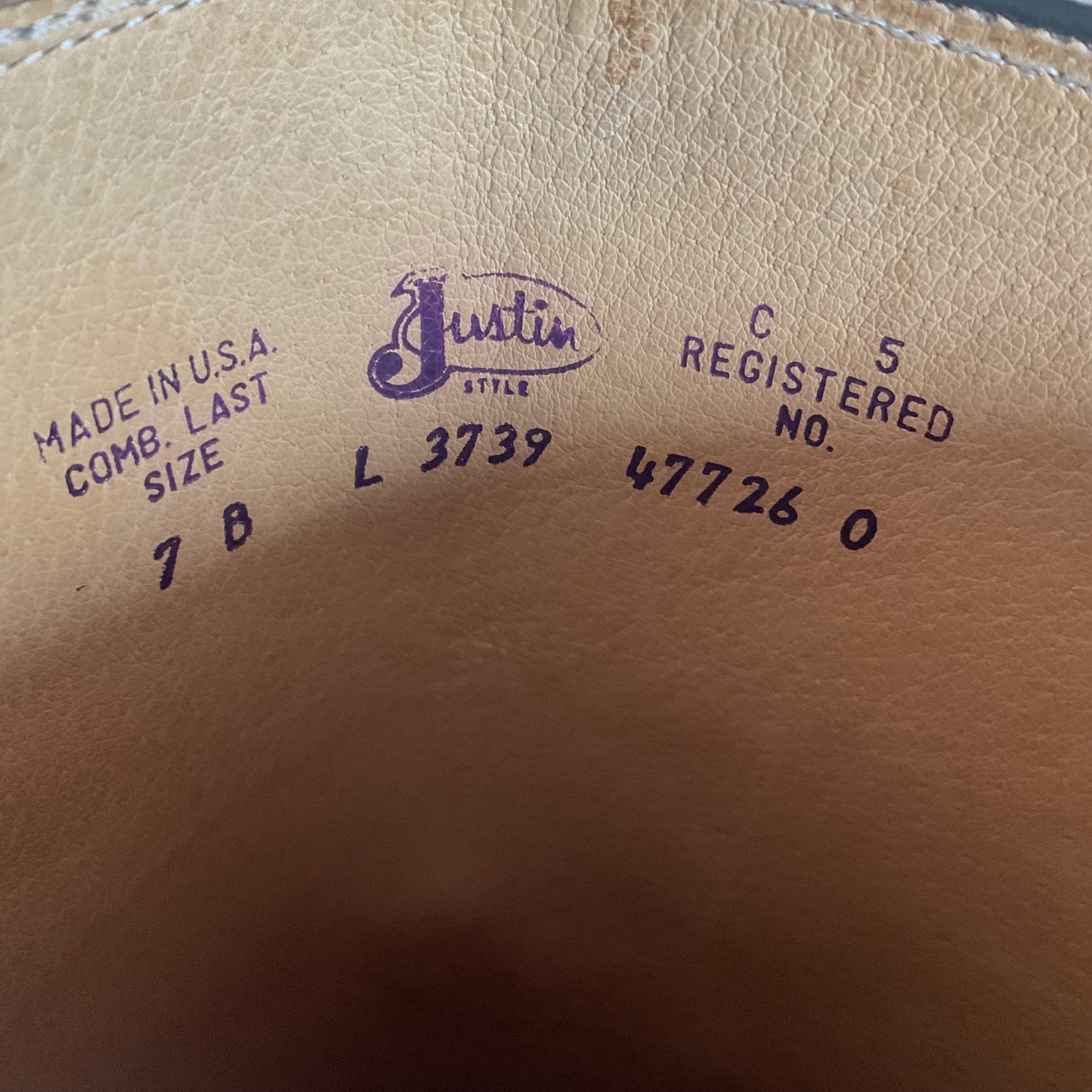 Vintage Justin Grey Marbled Campus Riding Boots 7 B USA Made