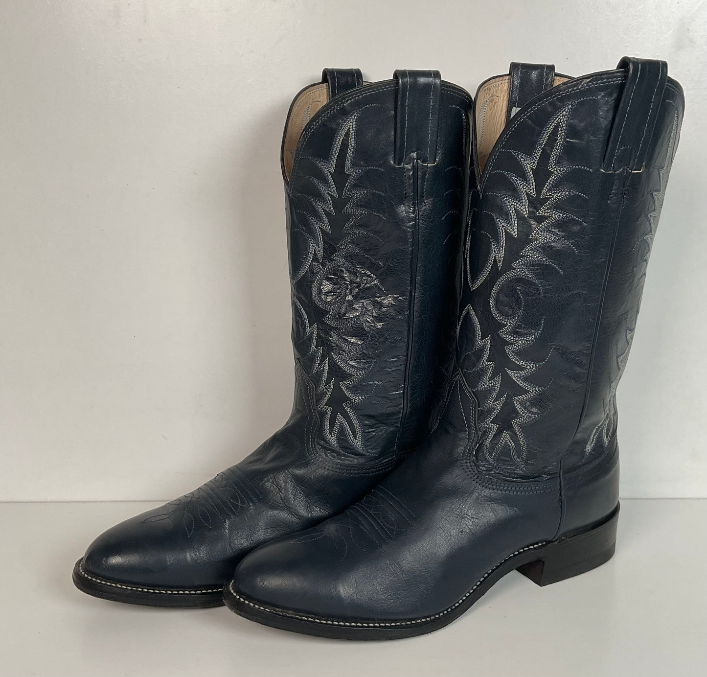 Vintage Nocona Navy Blue Cowgirl Boots Men’s 8 Wide | Women’s 9 USA Made