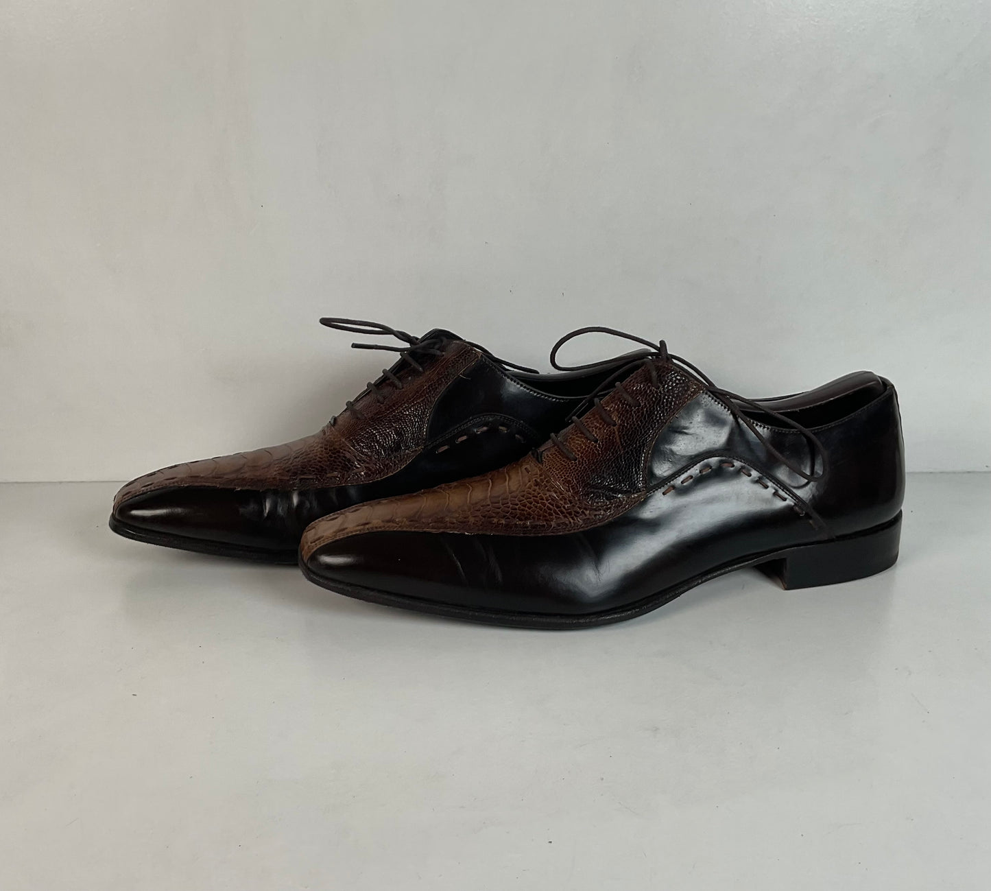 Mezlan Exotic Ostrich Leg Loafer Shoes 9.5 M Recrafted